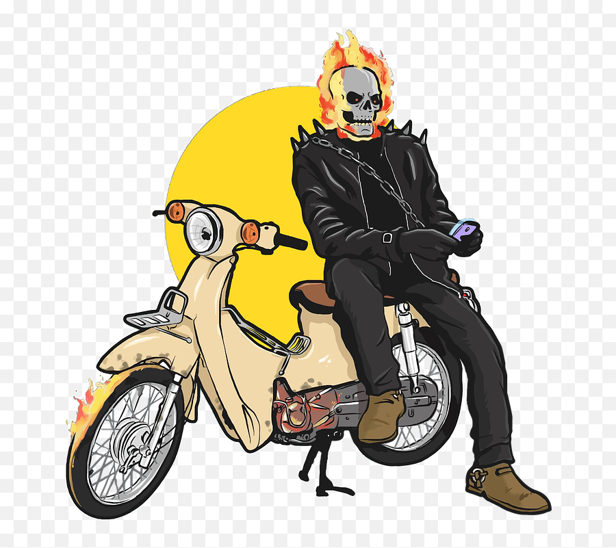 Skull Ghost Movie - Illustration Emoji,Bike And Flag Emoji