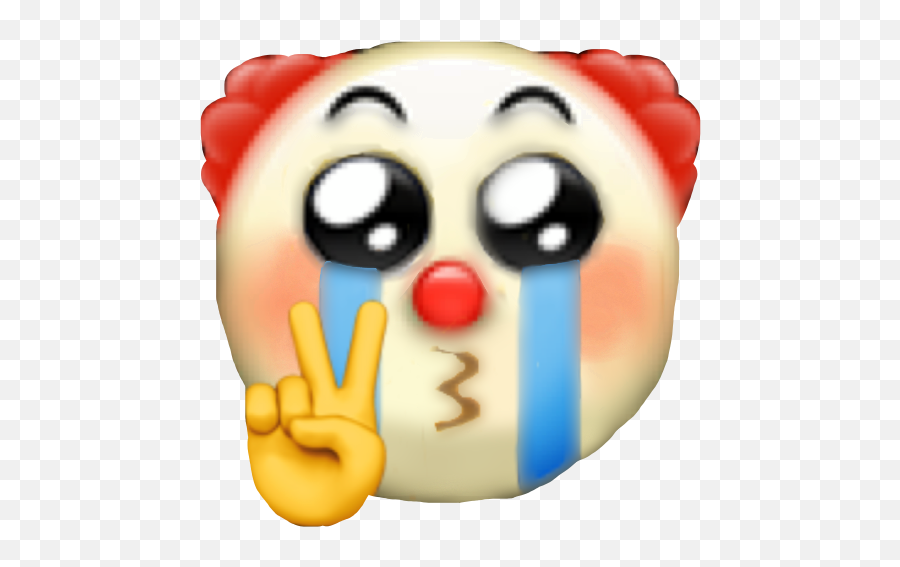 Clown Clowncheck Emoji Freetoedit - Crying Clown Emoji With Peace Sign,Juggling Emoji