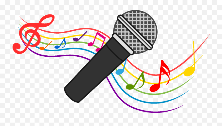 Microphone And Music Note Waving Clipart Download Picture - Notas Musicales Guitarra Dibujo Emoji,Music Note Emoji Png