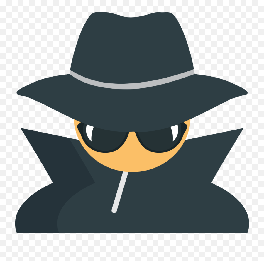Emojione1 1f575 - Transparent Gangster Emoji,Cowboy Hat Emoji