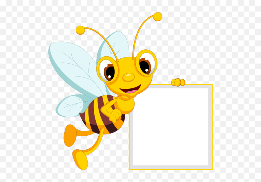 Bumblebee Boarder Clipart Transparent - Bee With Sign Clipart Emoji,Bumble Bee Emoji