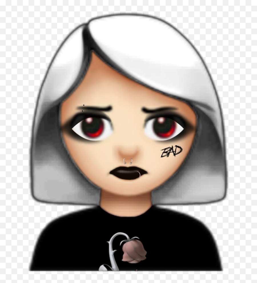 Emoji Aesthetic Grunge Edgy Trippy Rot - Trippy Aesthetic Girl Cartoon,Trippy Emoji