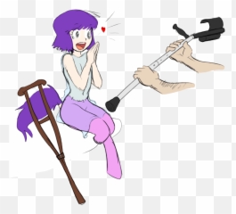 Dj Black N White Crutches Father And - Anime Girl On Emoji