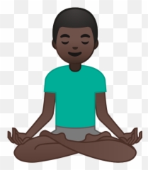 Dark Skin Tone Emoji - Meditation Emoji,Knee Emoji