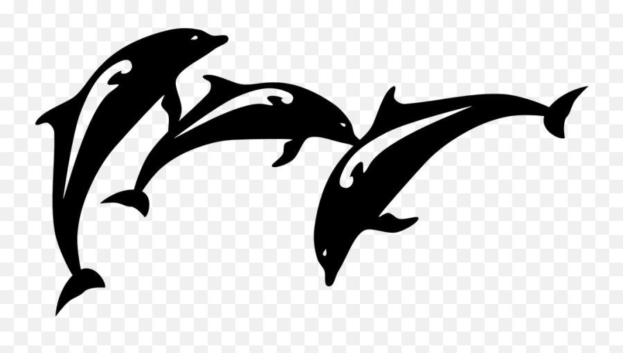 Dolphin Fish Jumping - Dolphin Black And White Vector Emoji,Fairy Tail Emoji