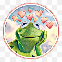 Frog Kermit Kermitmeme Cute Hearts - Bullfrog Emoji,Kermit The Frog Emoji