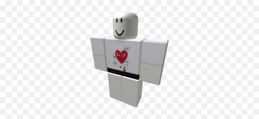 Cdg Heart Shape Outline Shirt - Roblox Short Sleeve Hoodie Emoji,Heart Outline Emoticon