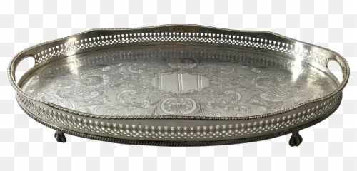 Platters Reed Barton Queen Anne - Vintage Reed And Barton Copper On Silver Footed Rectangular Dish England Emoji,Dishes Emoji