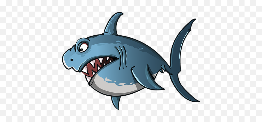 Free Shark Fish Illustrations - Gambar Ikan Hiu Kartun Emoji,Shark Emoji
