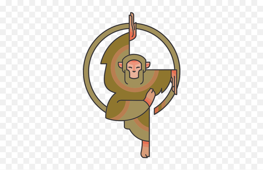 Singe De La Bande Dessinée Stylisée - Stylized Monkey Emoji,Bow Emoji