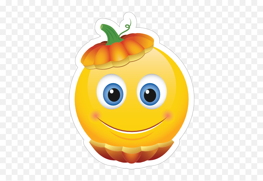 Cute Pumpkin Head Emoji Sticker - Emoji,Pumpkin Emoji Png