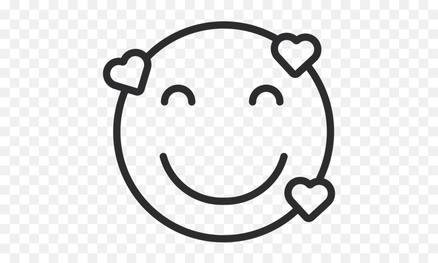 Smiling Face With Hearts Emoji Icon Of Line Style - Clip Art,Nose Blowing Emoji