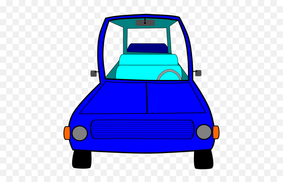 Blå Bilen Vector Illustrasjon - Front View Cartoon Car Png Emoji,Emoji Speak