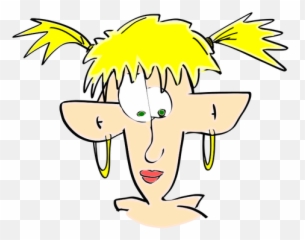 Lady With Flap Ears Vector Image - Cartoon Girl Big Emoji