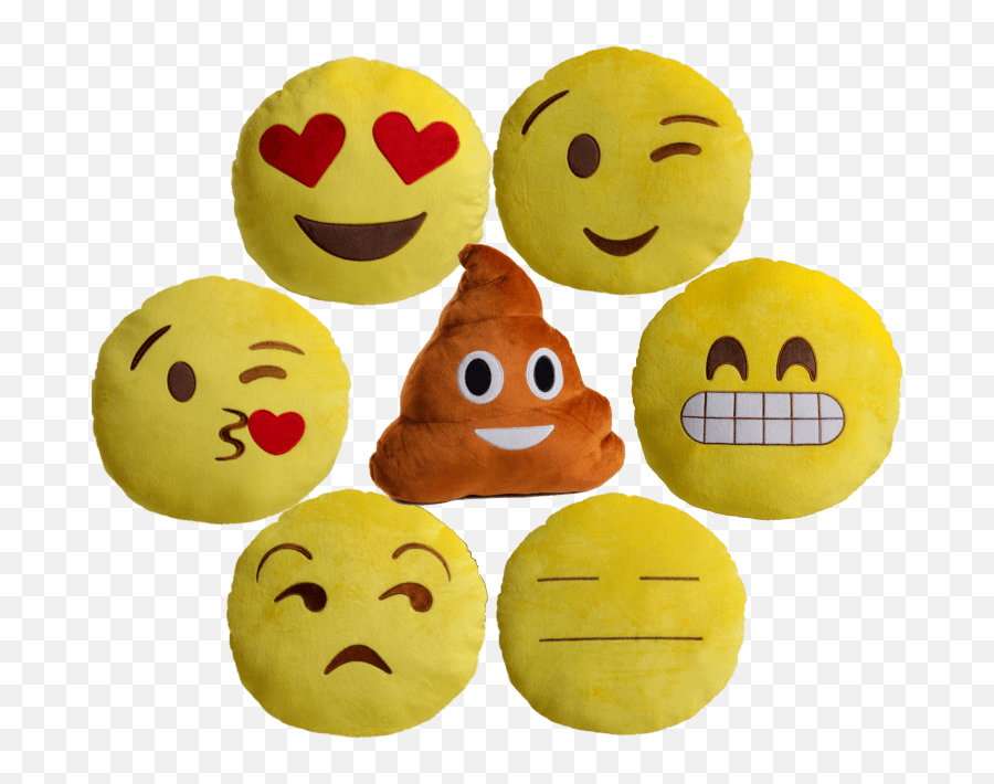 Ultra Plush 13 Emoji Pillows - Smiley,Flex Emoji
