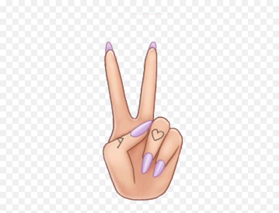 Beautiful Beauty Hot Cute Pret - Peace Sign Hand With Nails Emoji,Peace Dance Emoji