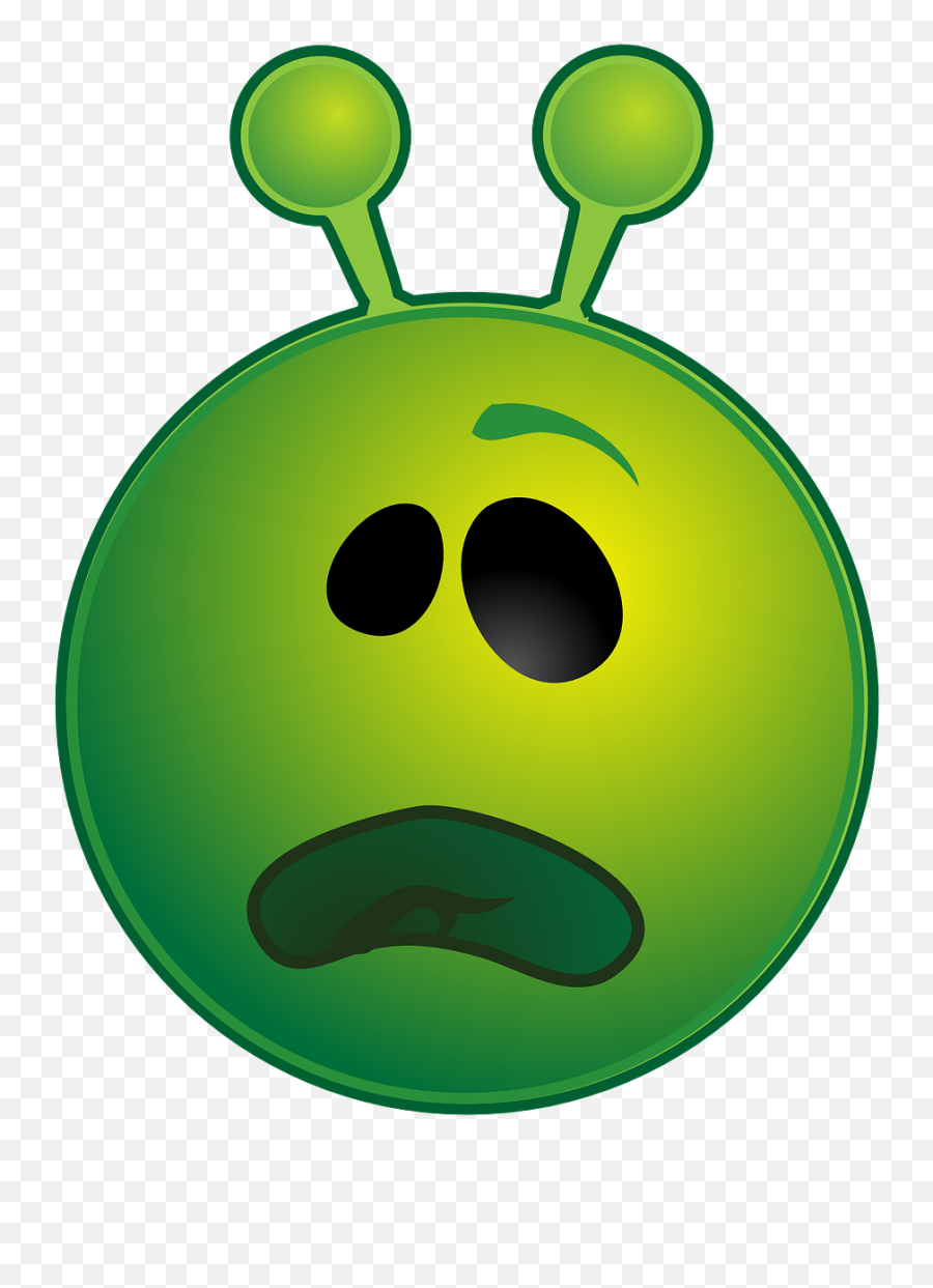 Alien Green Unhappy Shocked Sad - Alien Smiley Emoji,Baby Emoticons