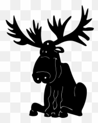 Free Canada Flag Vectors - Moose Silhouette Cartoon Emoji