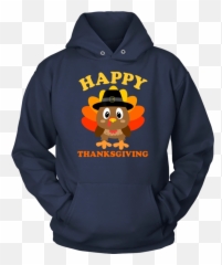 Happy Thanksgiving Turkey Youth Cotton Hooded Sweatshirt - Kids Shirts Emoji