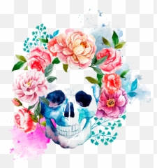 skull flowerskull Sticker by stacey4790 - Imagenes De Calaveras Bonitas Emoji