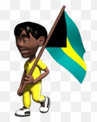 Mr Bahama Stickers For Android Ios - Boy Walking With Flag Gif Emoji