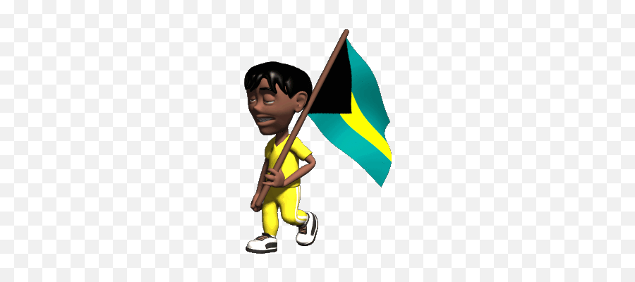 Mr Bahama Stickers For Android Ios - Boy Walking With Flag Gif Emoji,Bahamas Flag Emoji