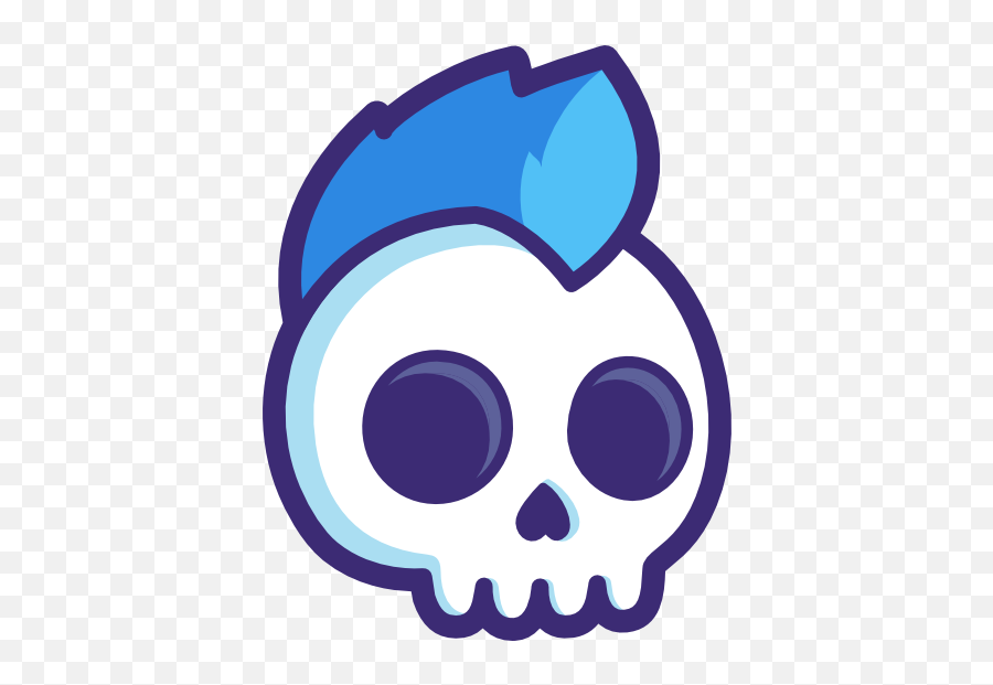 Mohawk Skull Sticker - Clipart Punk Rock Mohawk Emoji,Skull Emoji Text