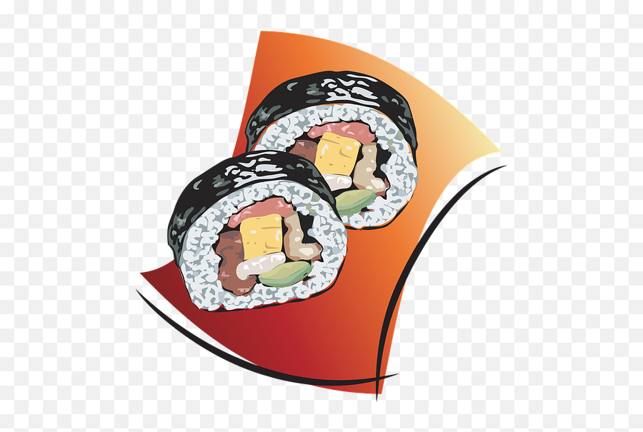 Sushi Roll Fish - Cartoon Sushi Roll Emoji,Sushi Roll Emoji