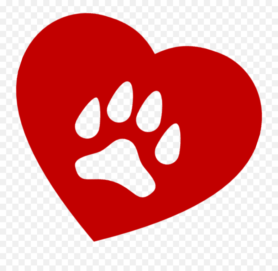 Pawprint Clipart Heart Pawprint Heart - Transparent Heart With Paw Print Png Emoji,Single Paw Emoji