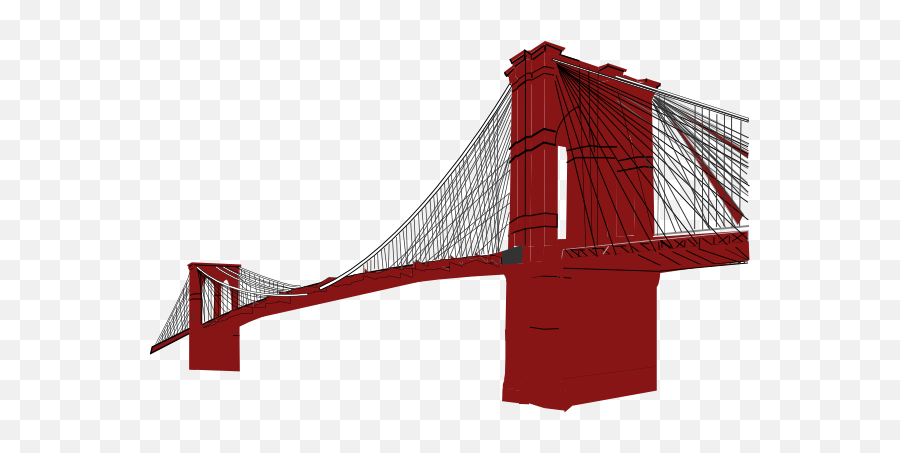 Red Brooklyn Bridge Clip Art At Clker Vector Clip Art - Red Brooklyn Bridge Png Emoji,Bridge Emoji