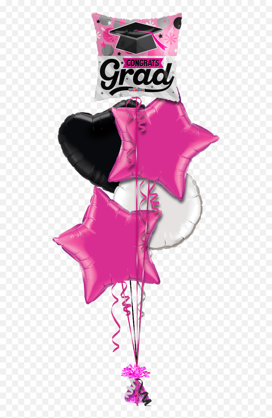 Download Congrats Grad Cap Pink Congratulations Balloon - 18 Pink Graduation Balloon Emoji,Grad Cap Emoji