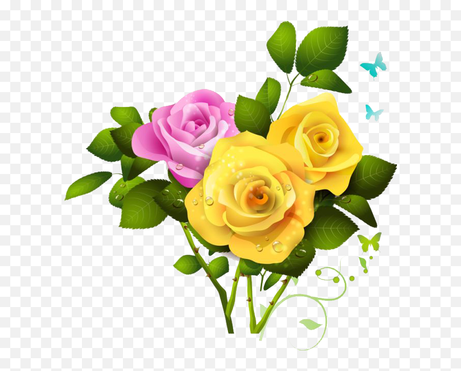 Download Free Png Pink Roses Flowers Bouquet Pn - Dlpngcom Yellow Rose Hd Images Download Emoji,Bouquet Of Flowers Emoji