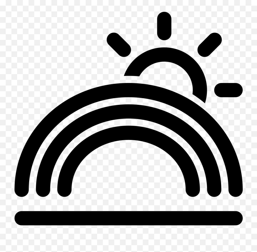 Sunrise Symbol Clipart - Svg Black And White Rainbow Emoji,Black And White Sun Emoji