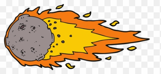 Animated Asteroid Clipart - Cartoon Transparent Meteor Emoji