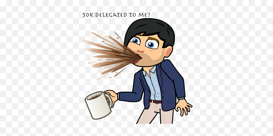 Suitupforsteem Avatar Challenge - 50000 Delegated Sp Cartoon Spitting Out Coffee Emoji,Thunking Emoji