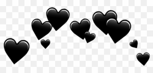 New Sticker Hearts Black Crown - Emoji Transparent