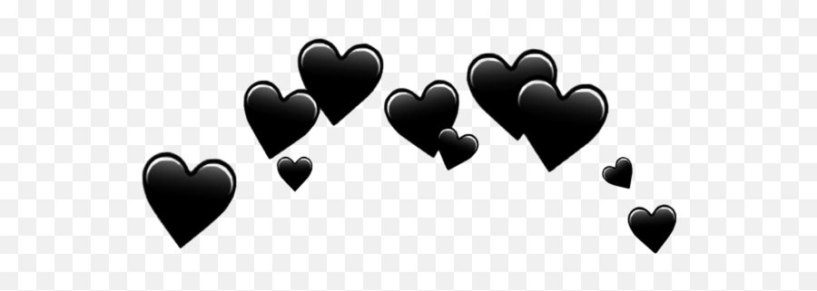 New Sticker Hearts Black Crown - Black Heart Emoji Transparent,Heart Emoji Clipart
