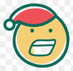 Yelling Santa Claus Hat Face Emoticon 30 - Clip Art Emoji,Yelling Emoji