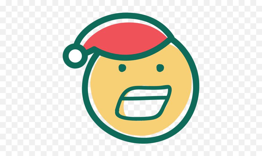 Yelling Santa Claus Hat Face Emoticon 30 - Clip Art Emoji,Yelling Emoji