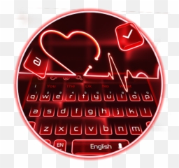 Neon Heart Keyboard Theme - Emoji