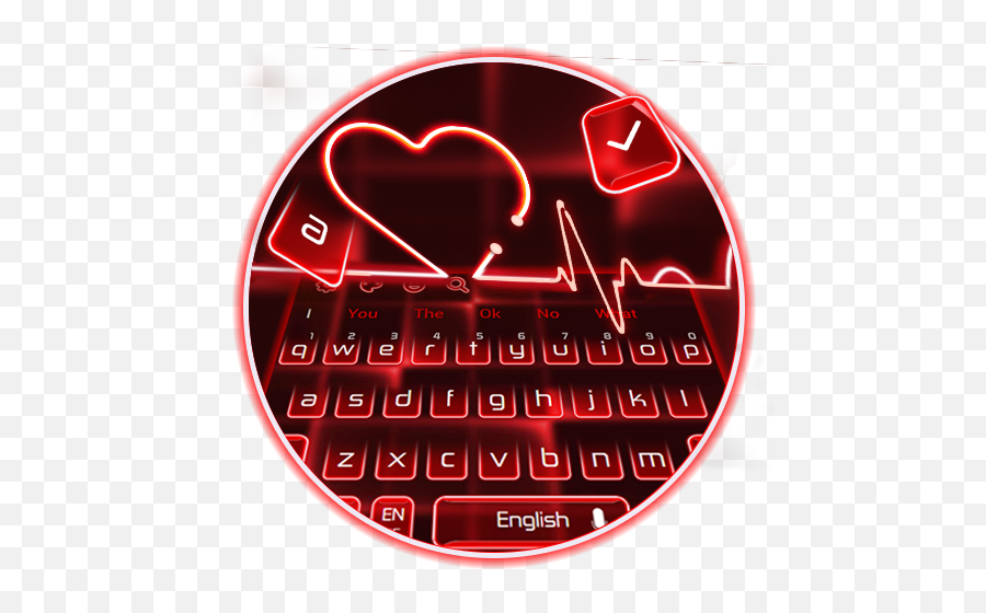 Neon Heart Keyboard Theme - Heart Emoji,Neon Emoji Keyboard