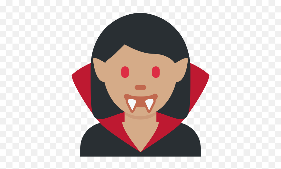 Woman Vampire Emoji With Medium Skin - Woman Vampire Cartoon,Vampire Emoticon