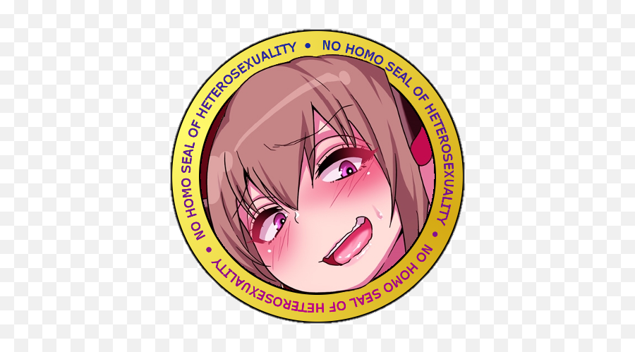 Anime Weeaboo Lewd Nohomo Noheterosexuality Kawaii Seal - Seal Of No Homo Emoji,Lewd Emoji