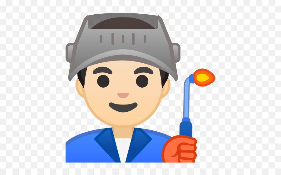 Man Factory Worker Light Skin Tone - Factory Worker Man Emoji,Construction Worker Emoji