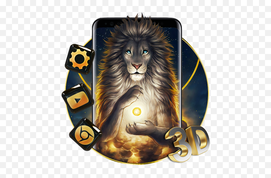 Download 3d Magic Lion Glass Theme For - Soul Keeper Lion Emoji,Lion Emoji Android