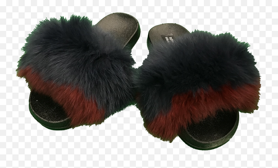 Maniere Furries Navy Red Fur Slippers - Slipper Emoji,Emoji Slippers