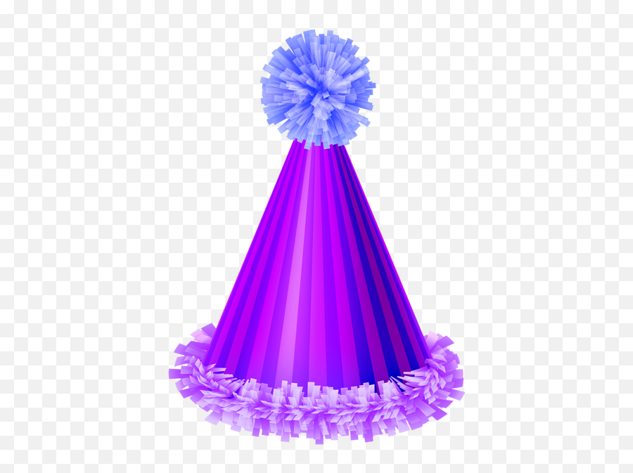 Party Birthday Hat Png - Purple Party Hat Clipart Emoji,Pom Pom Emoji