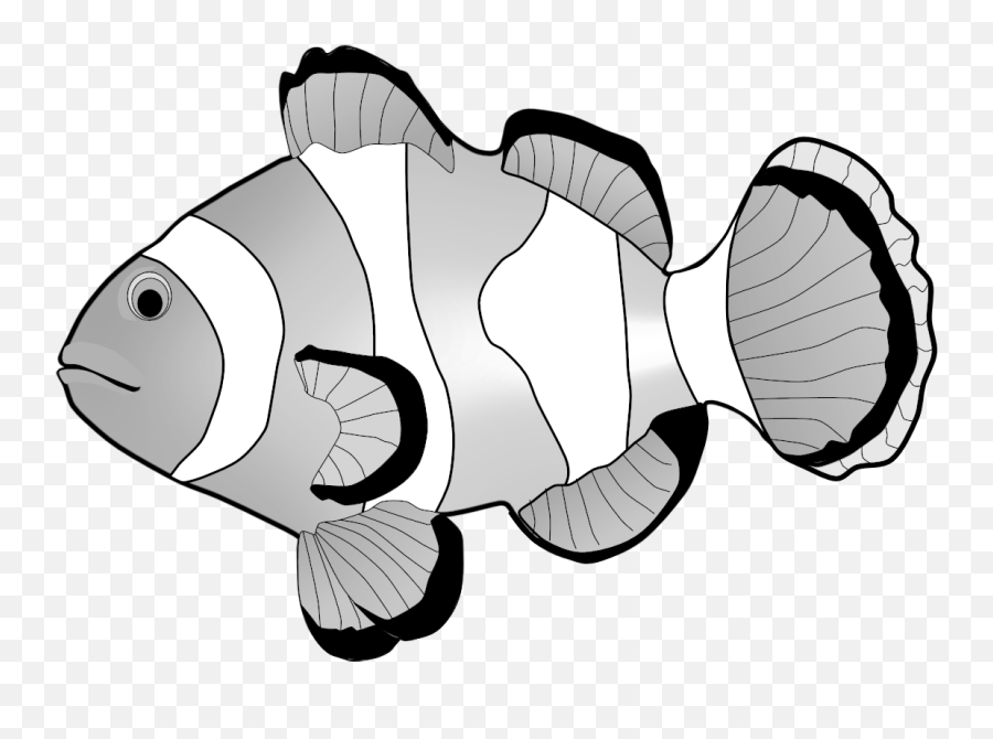Clown Fish Clipart Black And White Free Download On Clipartmag - Sea Animals Flashcard Emoji,Iphone Clown Emoji