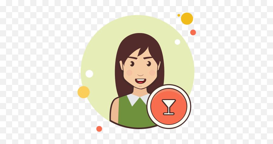 Bartender Female Icon - Free Download Png And Vector Girl Brown Hair And Glasses Clipart Emoji,Thinking Emoji Woman