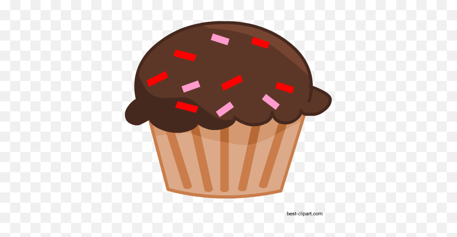 Free Cake And Cupcake Clip Art - Cupcake Chocolate Sprinkles Clipart Emoji,Emoji Cupcakes